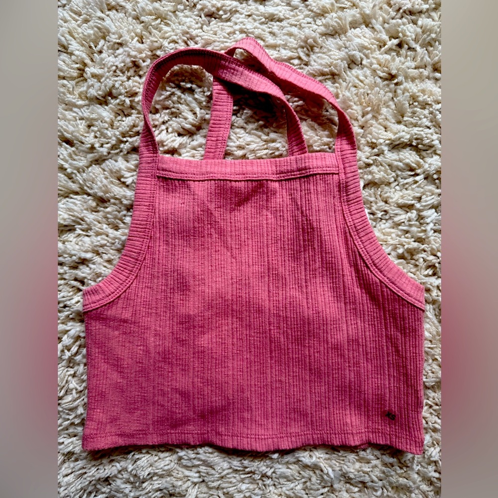 American Eagle Pink Ribbed Crop Top